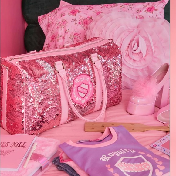 LAST ONE PINK Sequined Weekender - Picture 4 of 4